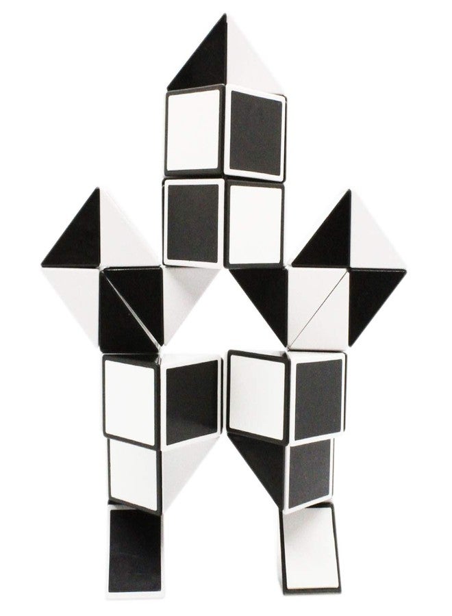 Mipartebo Magic Snake Cube Twist Puzzle 48 Wedges Large Size Twist Fidget Snake Toys Gift Party Favors Game Goodie Bag Fillers for Kids Adults Teens Black - Image 2
